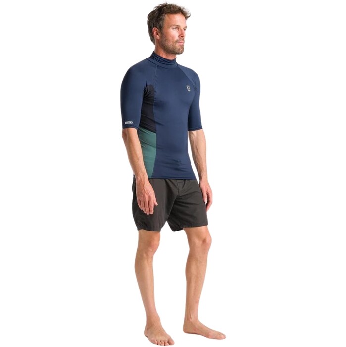 2024 C-Skins Mens NuWave X Short Sleeve Rash Vest C-NLYSSMT - Bluestone / Black / Dark Sage